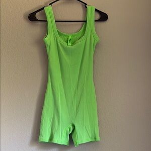 NWOT LIMITED EDITION SKIMS Neon Green Ribbed Romper